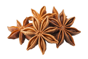star anise isolated on white transparent background, for printing and web page, banner design, sticker, png transparent.