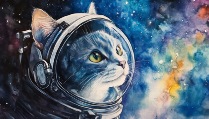 art of a cat in space