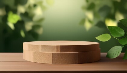 A podium made from recycled materials such as cardboard, or repurposed wood, emphasizing sustainability ,perfect for eco-friendly presentations, green conferences, or environmental awards