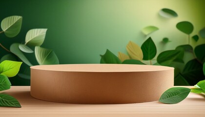 A podium made from recycled materials such as cardboard, or repurposed wood, emphasizing sustainability ,perfect for eco-friendly presentations, green conferences, or environmental awards