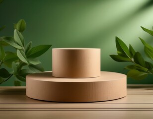A podium made from recycled materials such as cardboard, or repurposed wood, emphasizing sustainability ,perfect for eco-friendly presentations, green conferences, or environmental awards