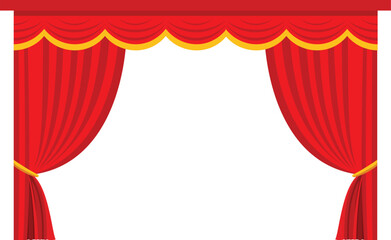 red theater curtain background vector illustration