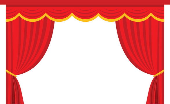 red theater curtain background vector illustration
