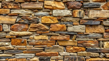 Fototapeta premium Natural stone wall with rough, weathered grey and brown textures, providing a rustic and earthy background for design and composition.