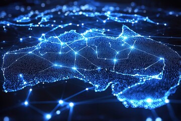 Digital map of australia network connectivity created with generative ai