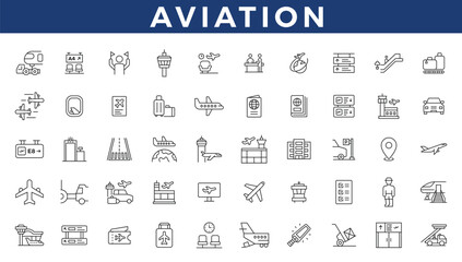Aviation icons set. Plane icon set. Airplane icon vector. Flight transport symbol illustration