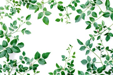 green leaves isolated on white