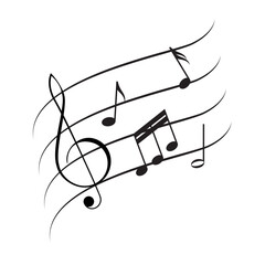 Music notes symbol vector illustration.Music notes icon set. Musical key symbols.