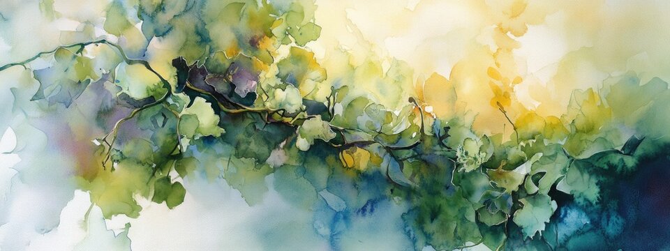 Stunning watercolor depiction of natural beauty evoking feelings of joy and appreciation for the wonders of nature