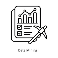 Data Mining vector outline Icon Design illustration. Smart Home and Technology Symbol on White background EPS 10 File