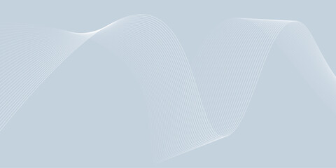 Gray and white abstract background with flowing particles. Digital future technology concept.