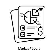 Market Report vector outline Icon Design illustration. Smart Home and Technology Symbol on White background EPS 10 File