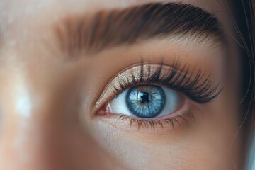 Close-up of woman's eye without makeup