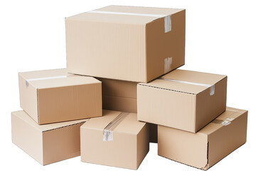 A stack of cardboard boxes, perfect for storage or shipping. Ideal for business and logistics related imagery.