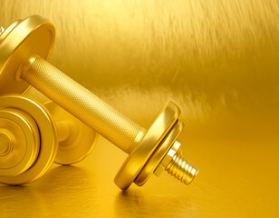 Fototapeta premium Golden dumbbells