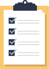 A clipboard with a checklist, items ticked off, symbolizing task completion and organization.