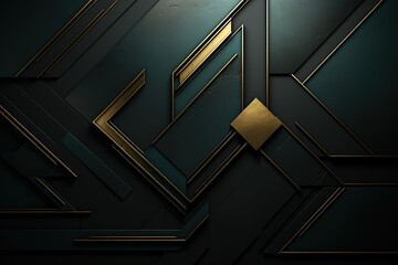 Fototapeta premium Abstract geometric background with black and gold.