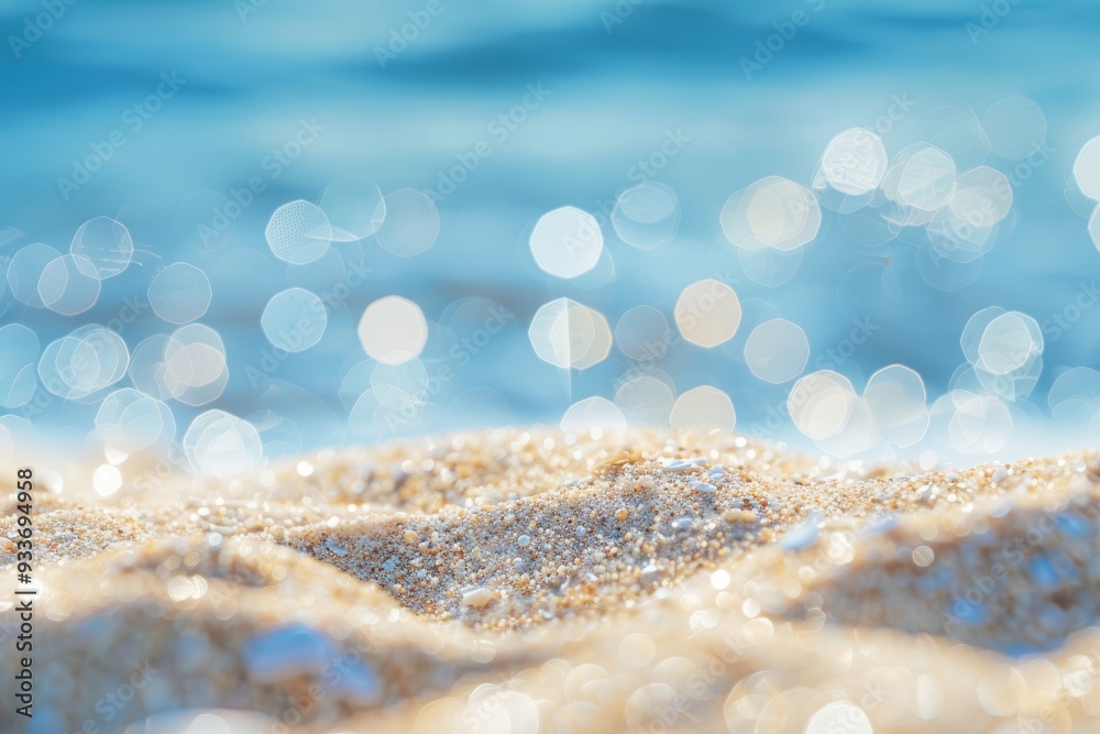 Poster beach sand and blue water