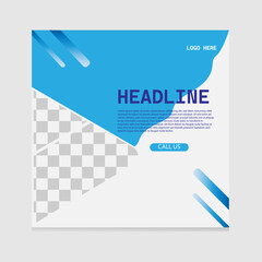  Editable modern banner with blue background color. Usable for banner, cover, and header.
