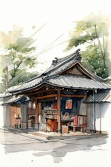 Fototapeta premium the AI Image Generator, , Ancient japanese architecture