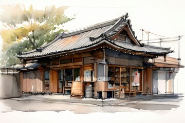 Naklejka premium the AI Image Generator, , Ancient japanese architecture