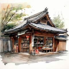 Fototapeta premium the AI Image Generator, , Ancient japanese architecture