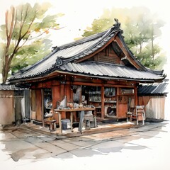 Naklejka premium the AI Image Generator, , Ancient japanese architecture