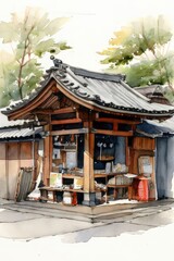 Fototapeta premium the AI Image Generator, , Ancient japanese architecture