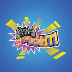 Gaming joystick console esport logo template