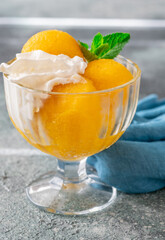 Mango sorbet bowl