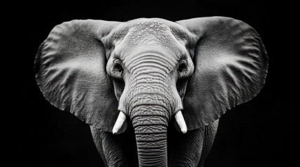 Fototapeta premium Elephant Portrait in Black and White