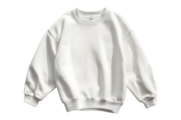 Mockup of white sweatshirt, blank pullover with a long sleeve, isolated on white background