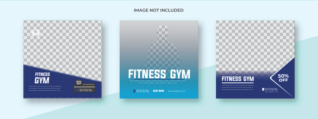gym fitness Social media post template design. abstrac tred shape. Suitable for social media, flyers, banner, and web internet.