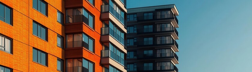 Residential skyscrapers, urban real estate returns, 3D illustration