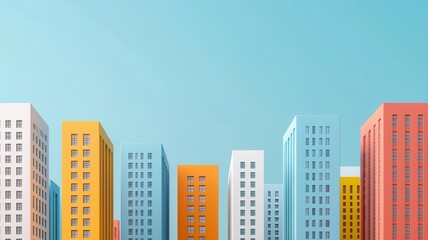 Residential skyscrapers, urban real estate returns, 3D illustration