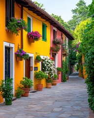 Obraz premium Colorful Italian Village Street