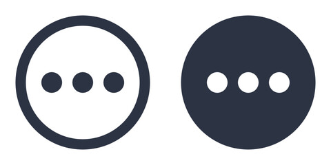More, Options, Menu or Horizontal dots simple icons set designed in filled, outline, line and stroke style