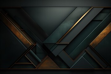 Obraz premium Abstract geometric background with black and gold color.