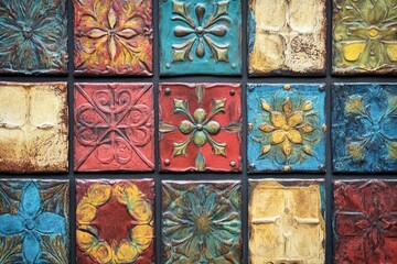 Top view colorful traditional and modern gift boxes background. New Year concept.