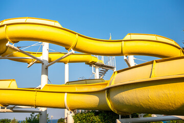 Water Slide Park Summer Fun Yellow Slides