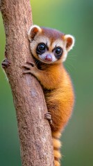 Adorable Baby Philippine  Palm Civet Climbing Tree
