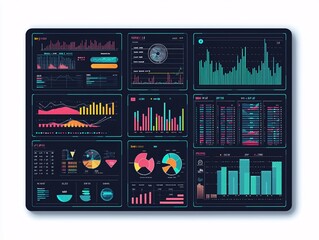 Innovative Data Science Dashboard Featuring Graphs and Statistics in a Minimalist Design S