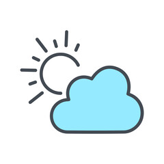 Sun Behind Small Cloud Vector Icon