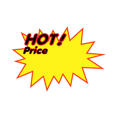 Price tag. Starburst red yellow. Sticker Product Sale Promotion.