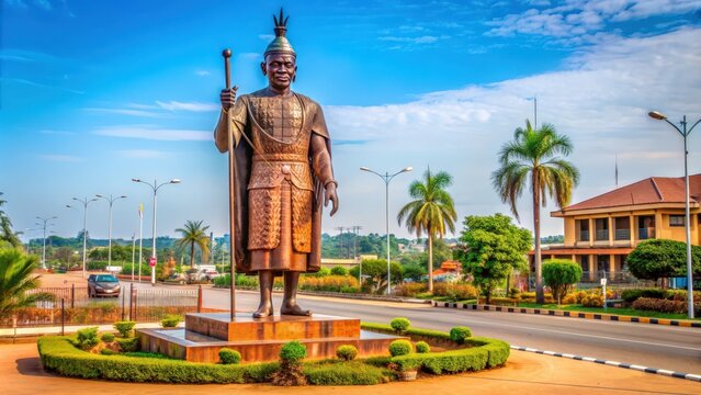 Benin Chief Statue located at Oba Ovonramwen Square, Ring Road in Benin City, Nigeria , Benin, Chief