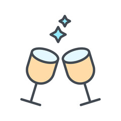 Wine Glasses Vector Icon