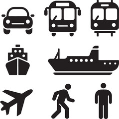 transportation icons set