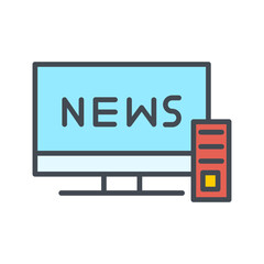 TV News Vector Icon