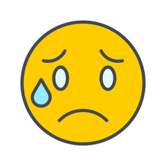 Fototapeta premium Crying Face Vector Icon