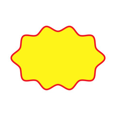 Price tag. Starburst red yellow. Sticker Product Sale Promotion.